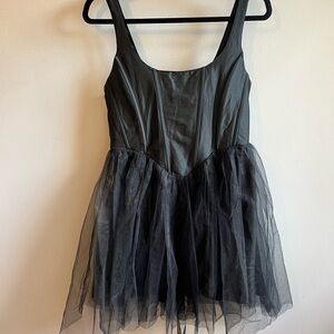 Lace & Beads Black Corset Tulle Mini Dress Size US 8 (UK 12)